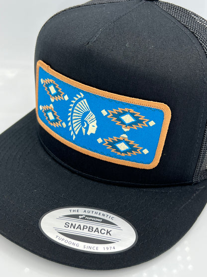 Get Dirty Merchandise Blue Aztlan Blk/Blk Trucker Hat