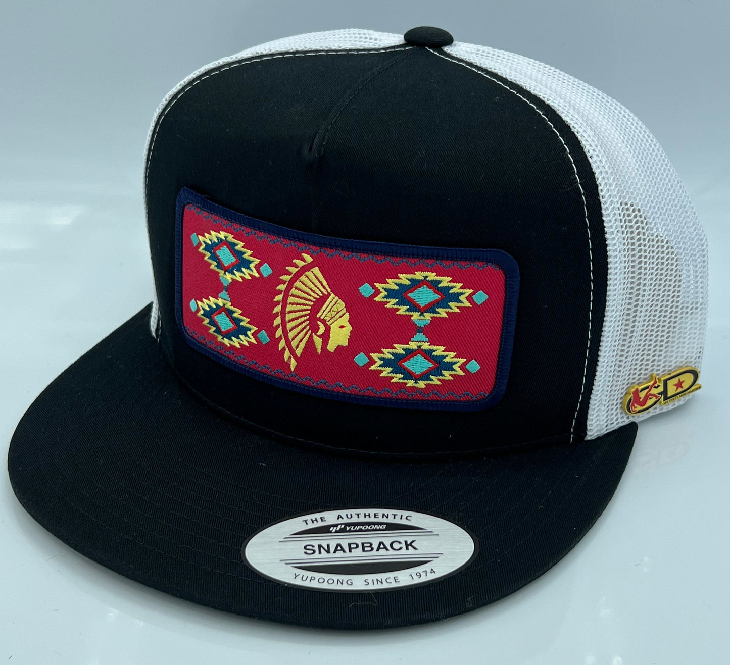 Get Dirty Merchandise Red Aztlan Blk/Wht Trucker Hat