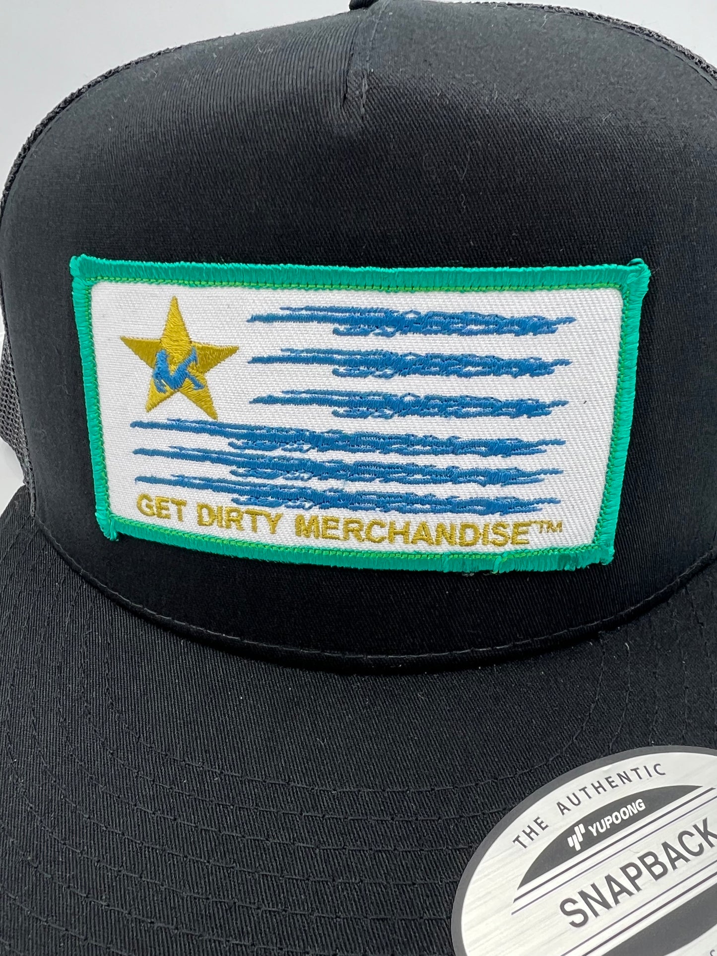 Get Dirty Merchandise WHT W&F Blk/Blk Trucker Hat