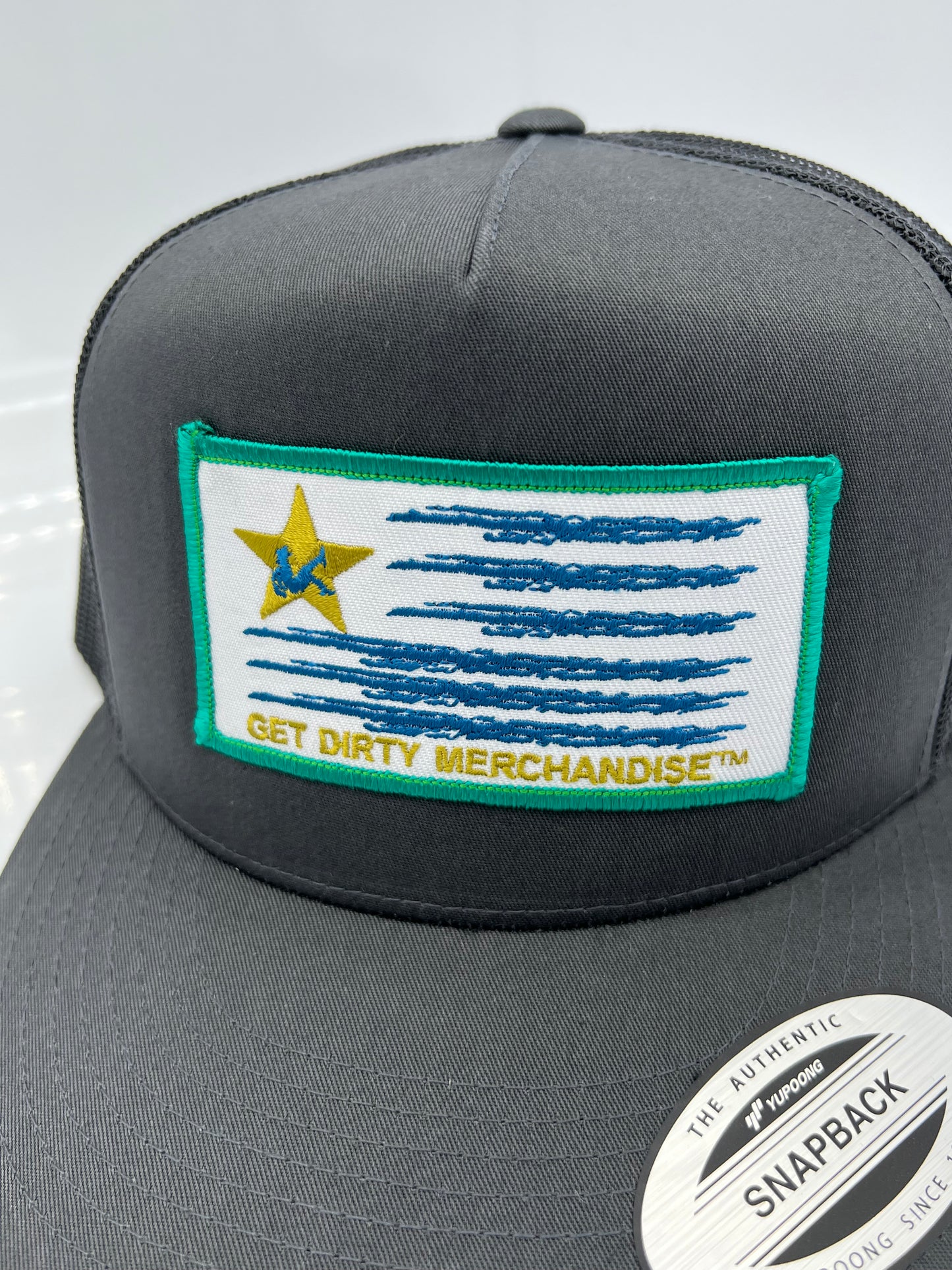 Get Dirty Merchandise WHT W&F Chr/Chr Trucker Hat