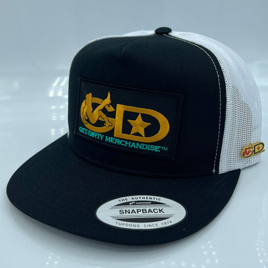 Get Dirty Merchandise BLK GLD Vanilla Blk/Wht Trucker Hat