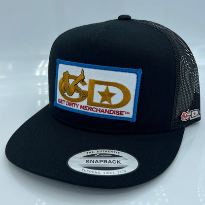 Get Dirty Merchandise WHT GLD Vanilla Blk/Blk Trucker Hat