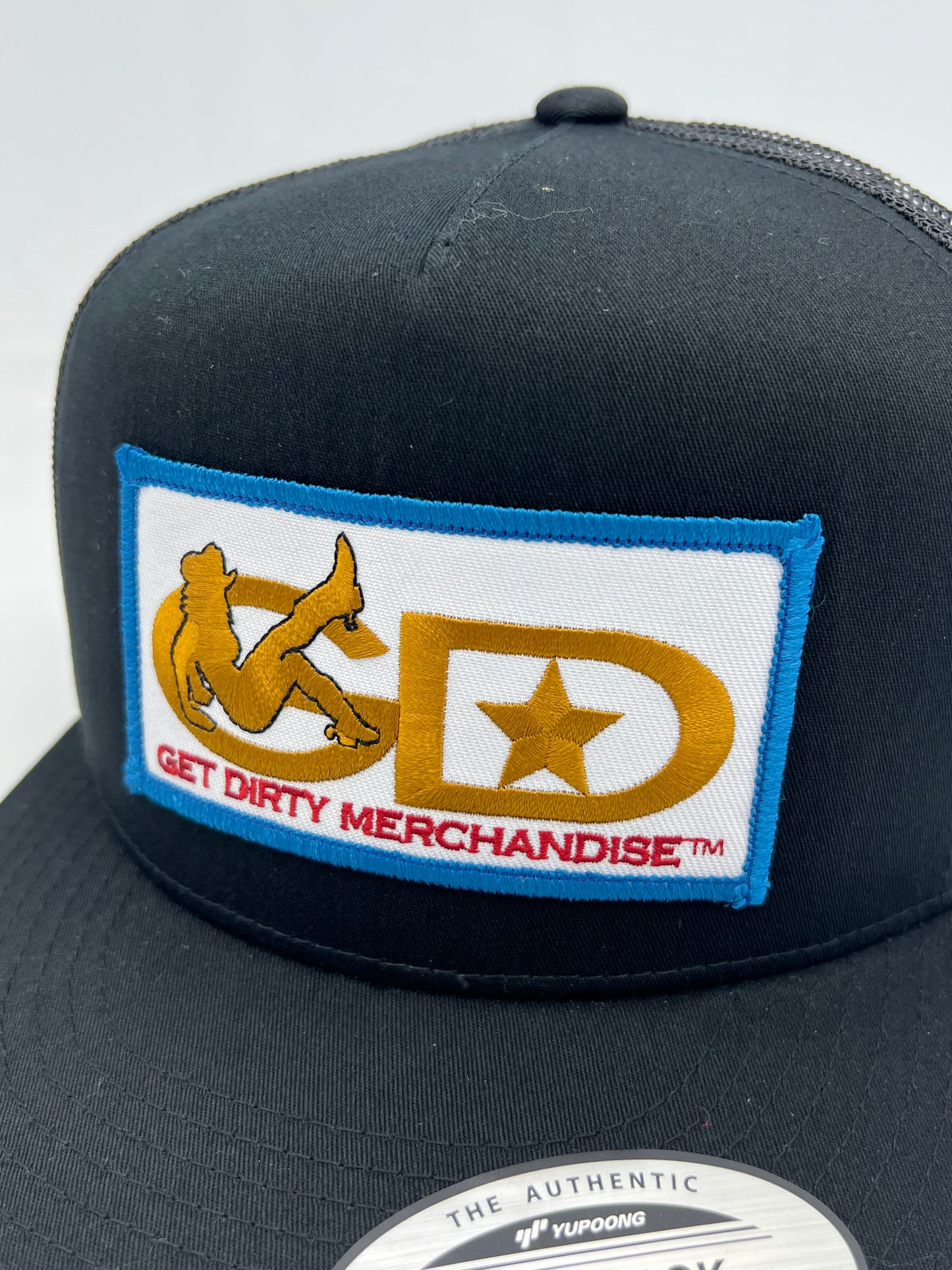 Get Dirty Merchandise WHT GLD Vanilla Blk/Blk Trucker Hat