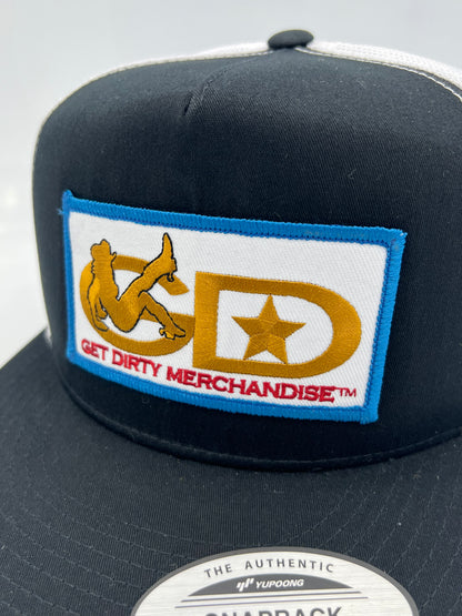 Get Dirty Merchandise WHT GLD Vanilla Blk/Wht Trucker Hat