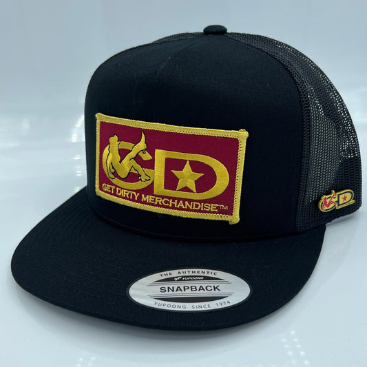 Get Dirty Merchandise RED GLD Vanilla Blk/Blk Trucker Hat