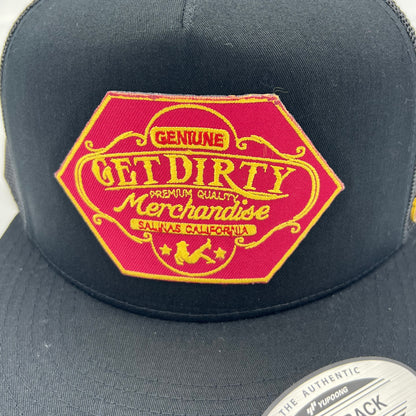 Get Dirty Merchandise RED Balaclava Blk/Blk Trucker Hat