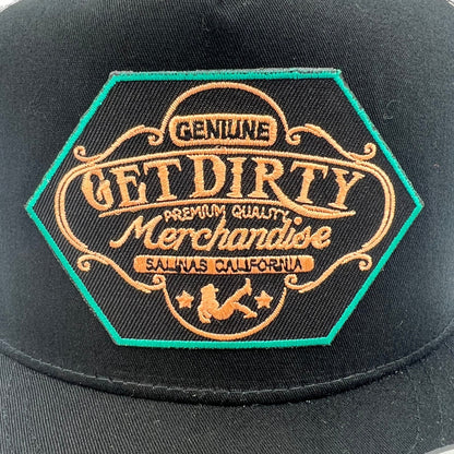 Get Dirty Merchandise BLK Pasamontañas gorra trucker negra/blanca