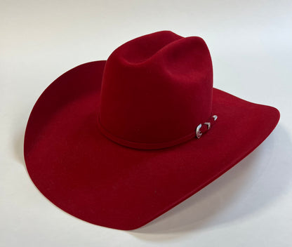 Tacchino 6X Sombrero de Fieltro Rojo 6" Corona Abierta