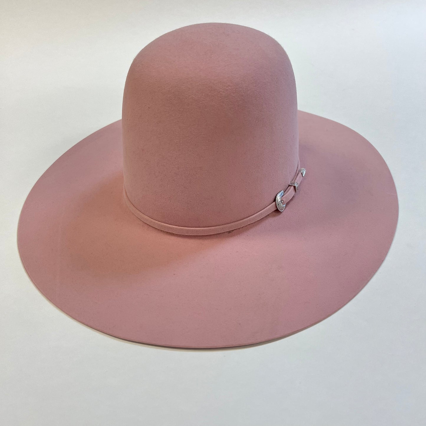 Tacchino 6X Sombrero de Fieltro Rosa 6" Corona Abierta